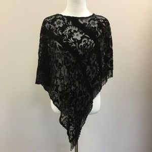 Black Velvet/Sheer Poncho